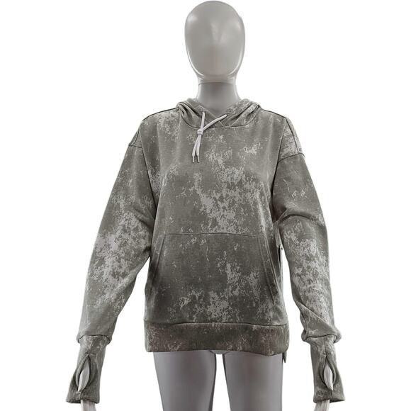 RBX Active Pullover Hoodie Women Medium Gray Kangaroo Pocket Long Sleeve Tie Dye - Picture 6 of 8